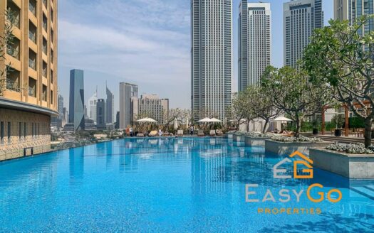 استوديو مفروش فاخر | إطلالة على برج خليفة